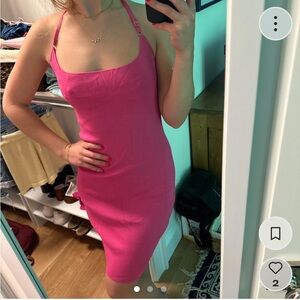 Astr Pink Sheath Midi Dress for Cocktail